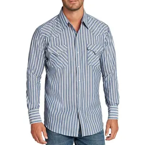 Men's  Cattleman Long Sleeve Stripe Western Snap Shirt