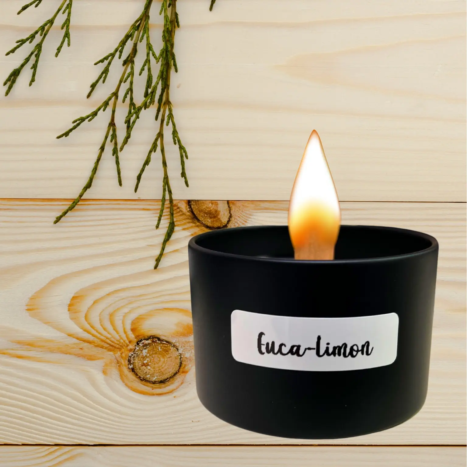 Euca-Limon Healthy Therapeutic Aromatherapy Essential oil Candle, 100% Beeswax, Decor, Gift, Wood Wick, Coconut oil, Eucalyptus Lavender, all natural