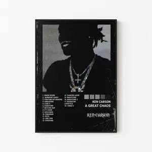 [Sale Up To 40%][Unframe] Ken Carson A Great Chaos Album Poster, Opium Rage Rap Wall Art, Underground Trap Aesthetic Decor, Modern Album Artwork, Gift for Fans