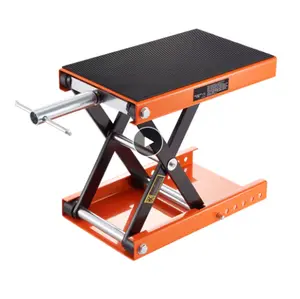 Heavy Duty 1100 lb Motorcycle Scissor Lift Jack – Wide Deck with Safety Lock Pin, Steel Maintenance Stand