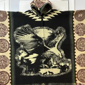 Alpaca poncho eagle design