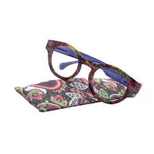 Selena Premium Reading Glasses High End Readers +1.25 .. +3.00 +4.00 (Blue) Round Optical Frames. NY Fifth Avenue. Unisex Lightweight
