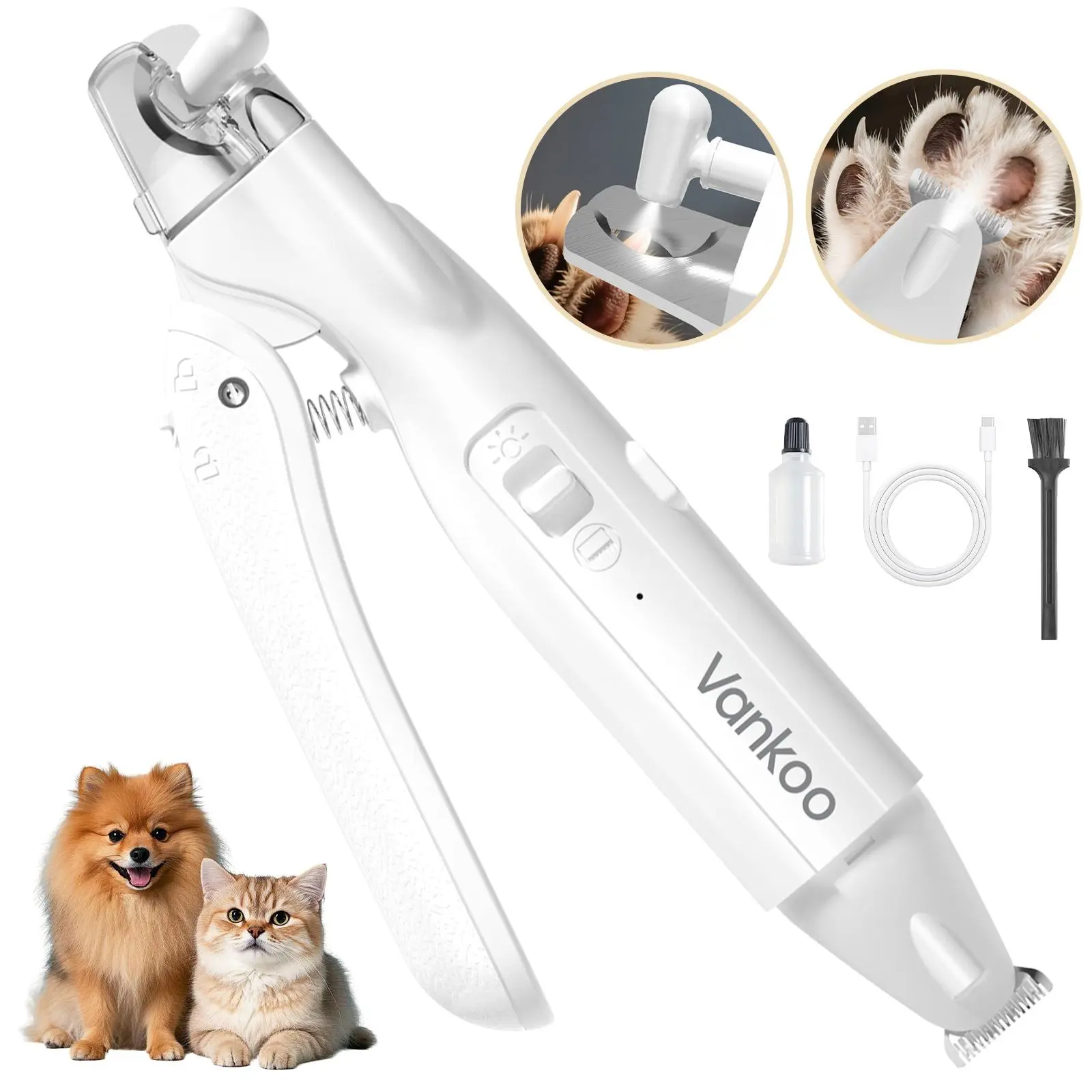 2-in-1 Dog Nail Clipper & Paw Hair Trimmer Kit with LED Light, Pet Paw Trimmer Rechargeable & Waterproof – Small Dog Grooming Clippers– Safe for Dogs & Cats low noise pet shaver #SummerVibes #petlovers