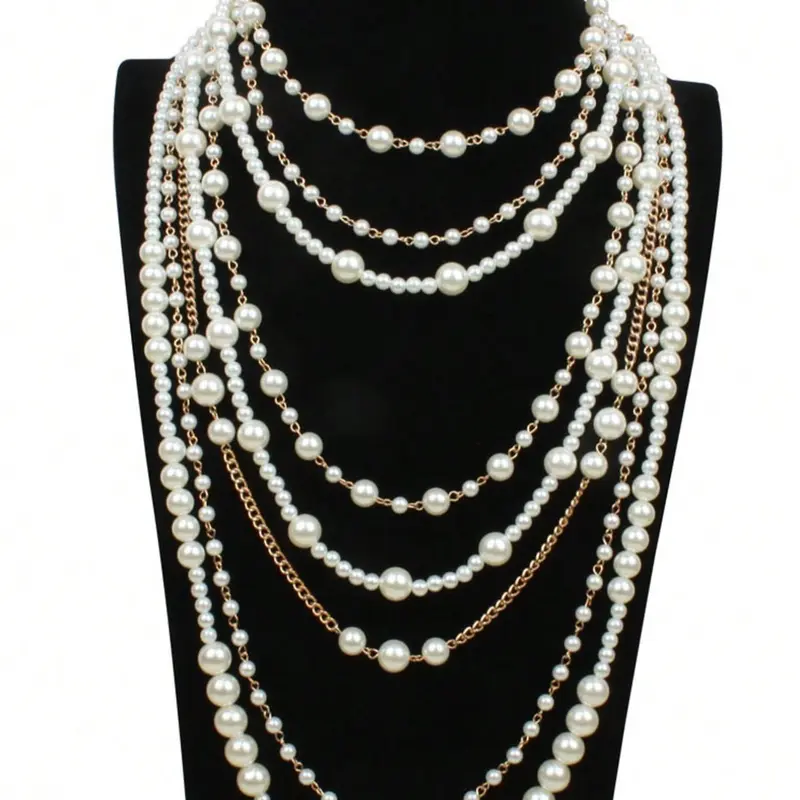Faux Pearl Decorated Necklace & Earrings Set, Fashion Jewelry for Party, Daily Clothing Decor, Trendy All-match & Exquisite Jewelry for Birthday Gift
