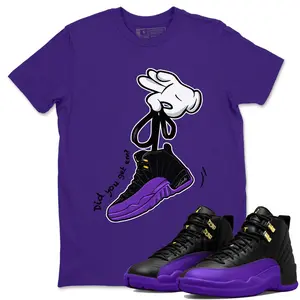Unisex T-shirt to match Jordan 12 Field Purple - Cartoon Hands. 100% Cotton for Casual Wear. Comfortable Summer Unisex T-Shirt to match Jordan Sneaker. Streetwear Style. urban outfitters