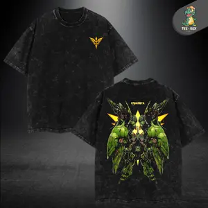 Kshatriya Gundam Washed T-Shirt | Premium Vintage Oversized Tee for Men & Women, Soft Cotton, Faded Retro Mecha Anime Graphic Shirt, Streetwear Style, Perfect Gift for Collectors & Fans