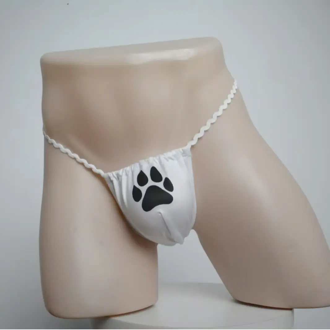Cute Paw Print Men’s G-String Underwear | Funny Cat Paw Thong | Sexy Low Rise Briefs for Men | Soft Stretch Lingerie