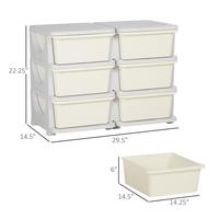 3 Tier, 6 Drawers, White