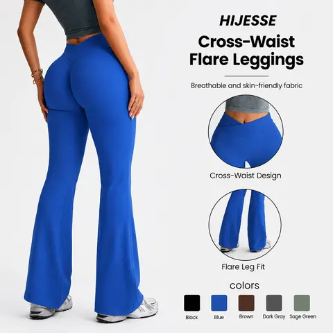 Hijesse Women's High Waist Flare Leggings Tie Dye Stretchy Tummy Control Butt Lift Yoga Pants Workout Fitness Activewear Sportswear Comfortable High Stretch Fabric