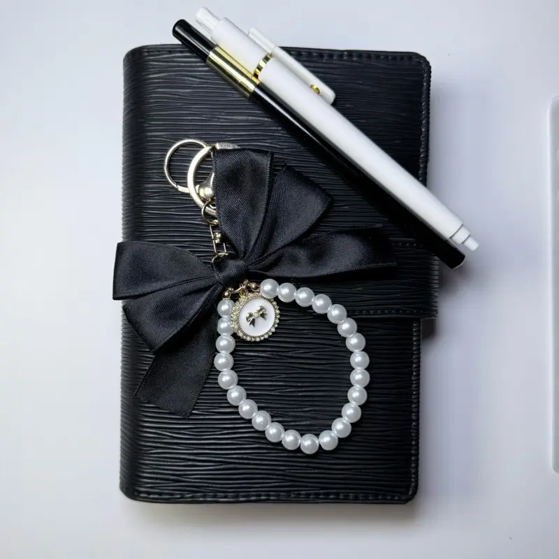 A6 Cash Binder Savings Starter Kit – Black Epi Saffiano Vegan Leather Set (6 Vellum Envelopes)