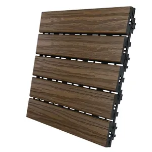 212 MAIN Snap-On Walnut Composite Balcony & Deck Tiles, 12x12 in, 6 sq. ft Pack of 6, Compact (for Sports & Outdoor Sailing Use)