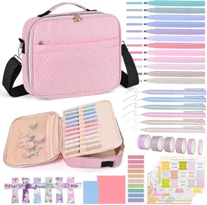 Bible Cover for Women,Large Bible Bag with Shoulder Strap, Bible Study Supplies Carrier Includes Highlighters Tabs,Journaling Kit Case Packed in Gift Box, Christian Gifts for Women