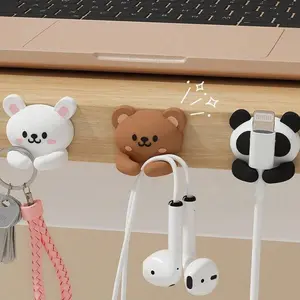 Cute Animal Cable Clips, Multi-Functional Desk Organizer, Silicone Cord Management, Suitable for Desktop, Bedside, Wall, Car, Dormitory, Office