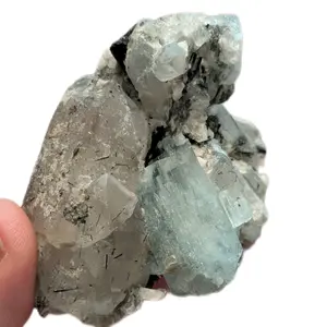 Aquamarine w. black Tourmaline Nagar Mine