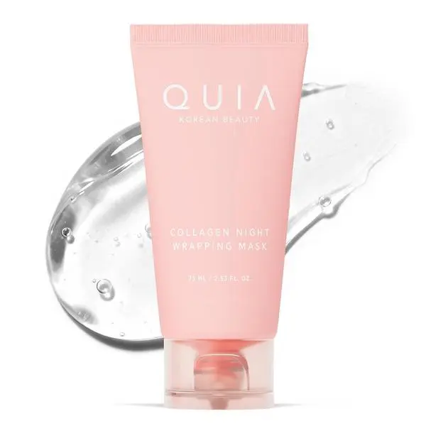 QUIA Collagen Overnight Wrapping Mask – Visibly Firmer, Softer Skin by Morning- Peel-Off Korean Skincare for Women, All Skin Types, 75ml