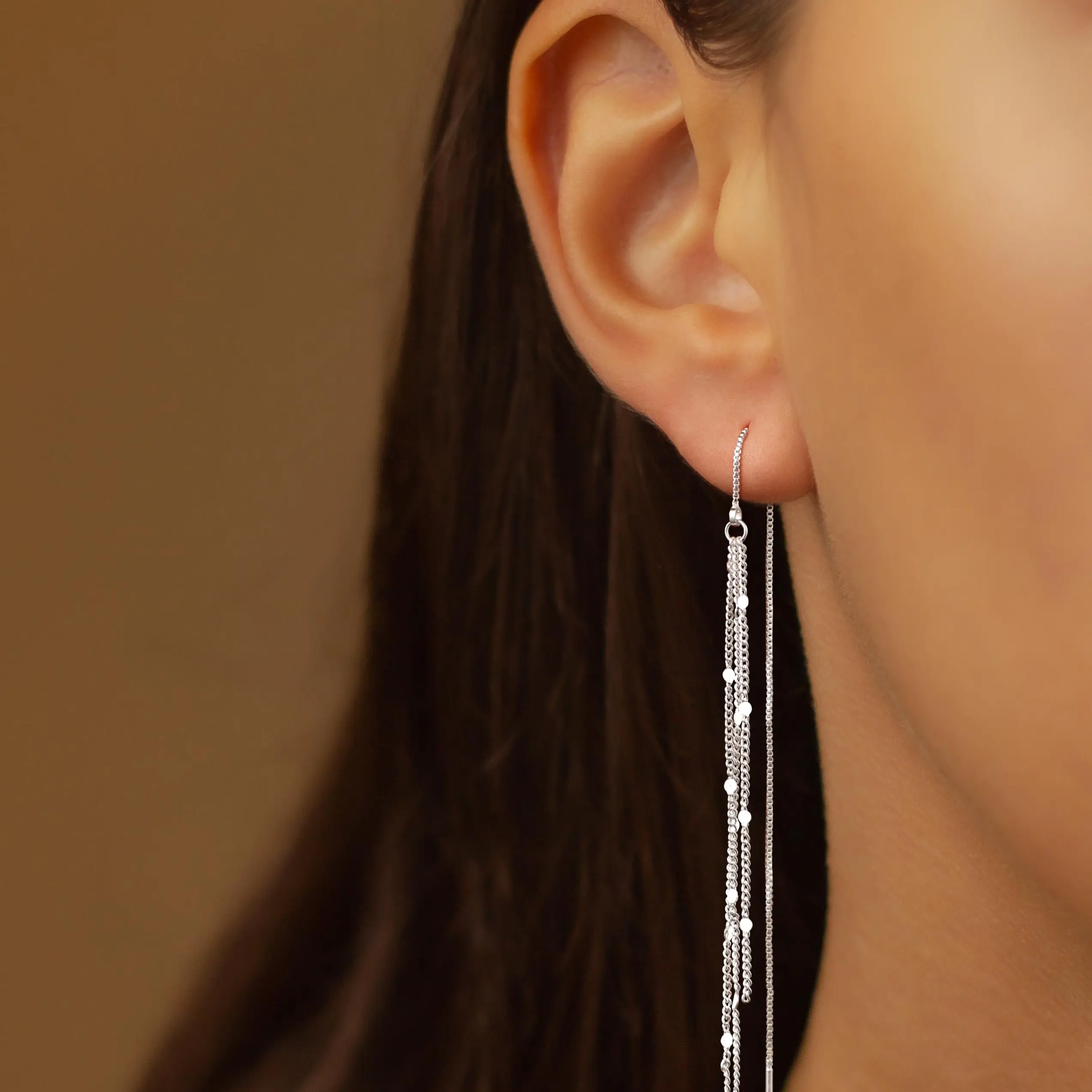Dearmay Dangle Earrings for Women Dainty Long Hanging Chain Earrings Trendy Dangling CZ/Pearl Threader Earrings for Women Jewelry Greenish Spring