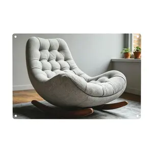 【20*30cm/8*12inch】Mid Century Modern Chair Metal Sign - Upholstered Accent Rocker, Button Tufting, Solid Wood Base, Comfortable Lounge Seating for Living Room, Nursery,summervibes