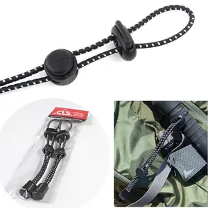 Outdoor mountaineering backpack external hanging mountaineering pole rope buckle fixed buckle elastic rope binding buckle equipment sling elastic tail rope canopy tent camping