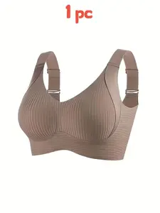 Women's High Support Sports Bra, Wireless Push-Up, Wirefree Bra, No Underwire, Casual Daily Wear, Comfortable Fabric, Ideal for Fitness, Home or Outdoors, Lingerie