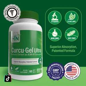Health Thru Nutrition Curcu-Gel® Ultra 650mg BCM-95® Curcugreen® Turmeric Extract Natural Joint & Inflammation Support Superior Absorption Patented Formula - Healthcare