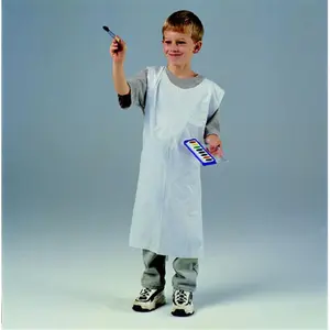 212 MAIN Child-Size Plastic Disposable Paint Apron with Back Tie, 100 Pieces for Office/Classroom Paint Protection, Office & School Educational Stationery Supplies