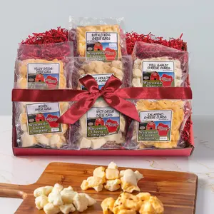 Cheese 100% Wisconsin Cheese Curd Variety Sampler Gift Box (7) |   Huge Gift Box |   Perfect for Parties, Charcuterie Boards, and Holiday Gifts |   Cheese Curds