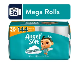 36 Mega Rolls – Ultra Soft 2-Ply Toilet Tissue