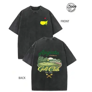 Golf Club T-Shirt, 100% Cotton Vintage Washed Oversized Tee, Unisex Retro Golf Graphic Shirt, Augusta Golf Club Vintage T-Shirt, Masters Golf Graphic Tee, Daily Wear, Ideal For Golfers, Golf Fans, Unisex, Gift