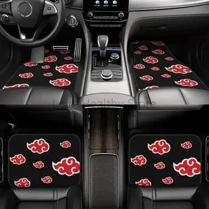 Akatsuki Universal Japan Anime Car Floor Mats 4-s Set Anti Slip Front and Rear Foot Mats Universal Car Accessories for SUV