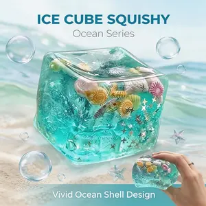 Large Jelly Ice Cube Squishy Toy, Temperature-Sensitive Soft Hard Stress Relief, Office Fidget, Student Pressure Release, 1pc