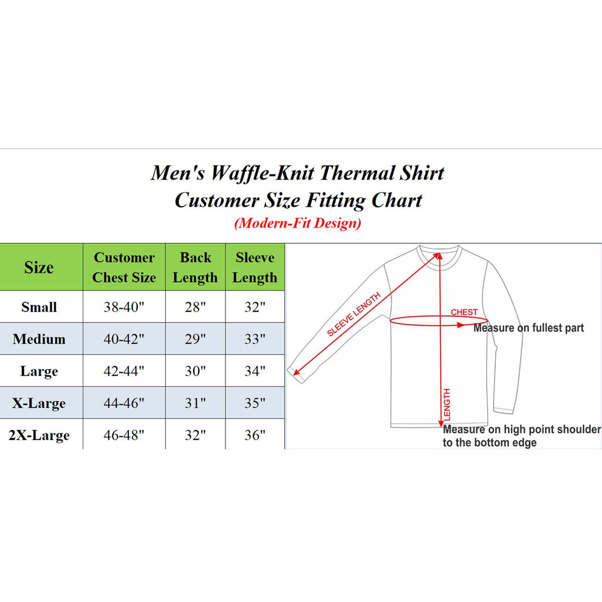 3-Pack Men's Waffle-Knit Long Sleeve Crew Neck Thermal Shirts