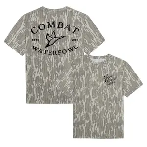 Combat Waterfowl Bottomland Camo Tee - Original Stretchy T-Shirt for Men Women, Mossy Oak Shirt, 3D Camo Style T-Shirt, Gift For Men