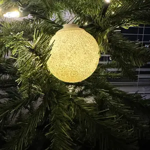 Moon Model Christmas Ornament with Illuminated Continents Unique Design for Festive Tree Decorations Perfect Fit and Eye-Catching Element