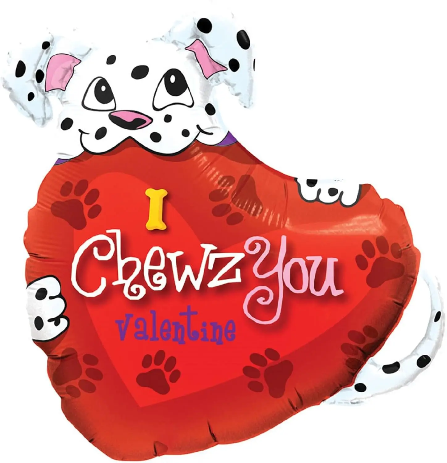 PMU Valentine's Day "Puppy-I Chewz You" 27in Mylar-Foil Balloon