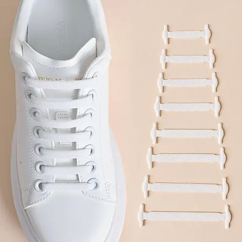 Silicone No Tie Shoelaces for Sneakers, Casual Minimalist Stretch Shoe Laces for Sports Shoes, Combat Boots