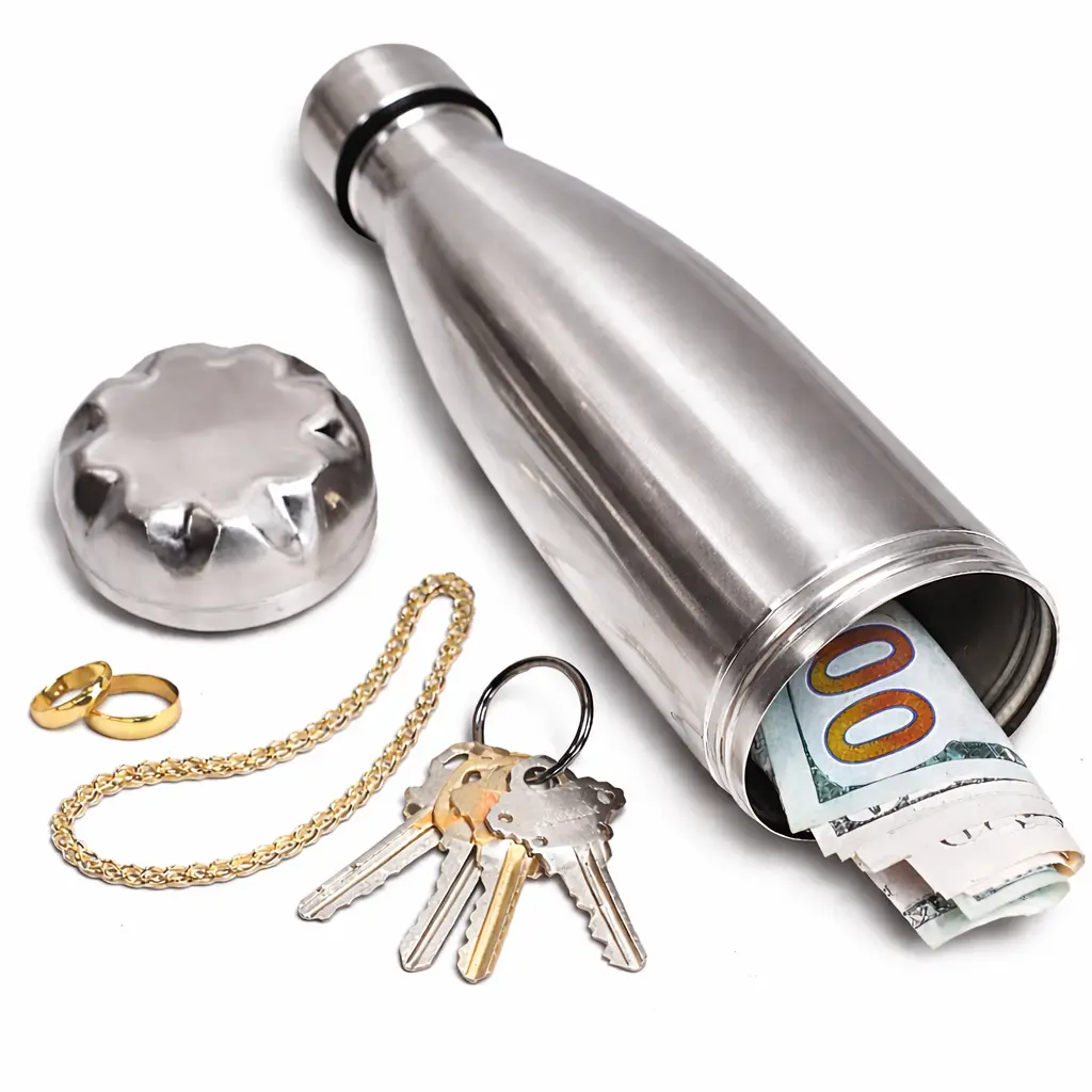 750ml Insulated Magnetic Stainless Steel Water Bottle - Anti-Leak Vacuum Flask, Portable Flasks, Secret Pill Organizer, Hidden Money Storage, Ideal for Outdoor Use & Gifting, Anti-Leak Vacuum Flasks