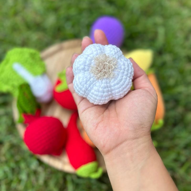 Crochet set of 9 types of vegetables plushies