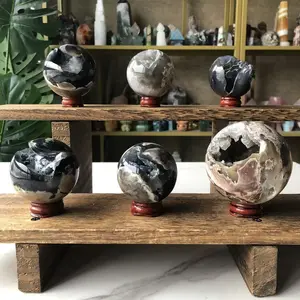Natural Crystal Volcano Agate Sphere Collection