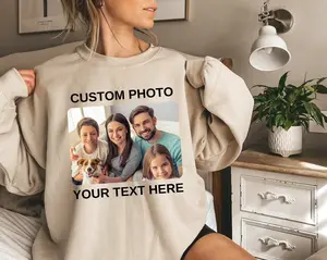 Custom Photo Sweatshirt with Your Text, Personalized Picture Hoodie,Perfect for Mother's Day,Custom Graphic Sweater,Custom Logo Sweatshirt