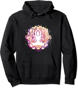 Flower of Life Mandala with Yoga Tattoo Henna Meditation Pullover Hoodie - Doloresmart Shop 59B0BF3KVG8T