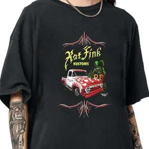 Rat Fink Kustoms Name Pinstriping Hot Rod T Shirt Black Unisex Full Size Sweatshirt, Hoodie, Comfort Colors Sweatshirt, Hoodie, Comfort Colors