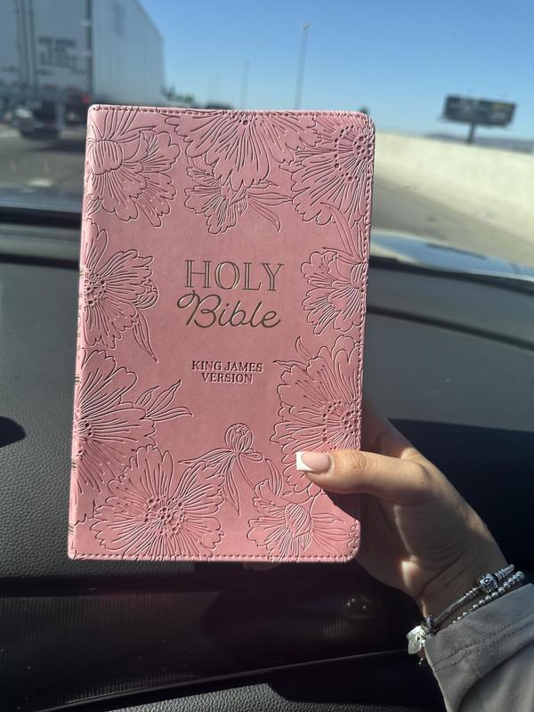KJV Holy Bible, Blossom Pink Floral Flexible Cover, Gift Edition Imitation Leather
