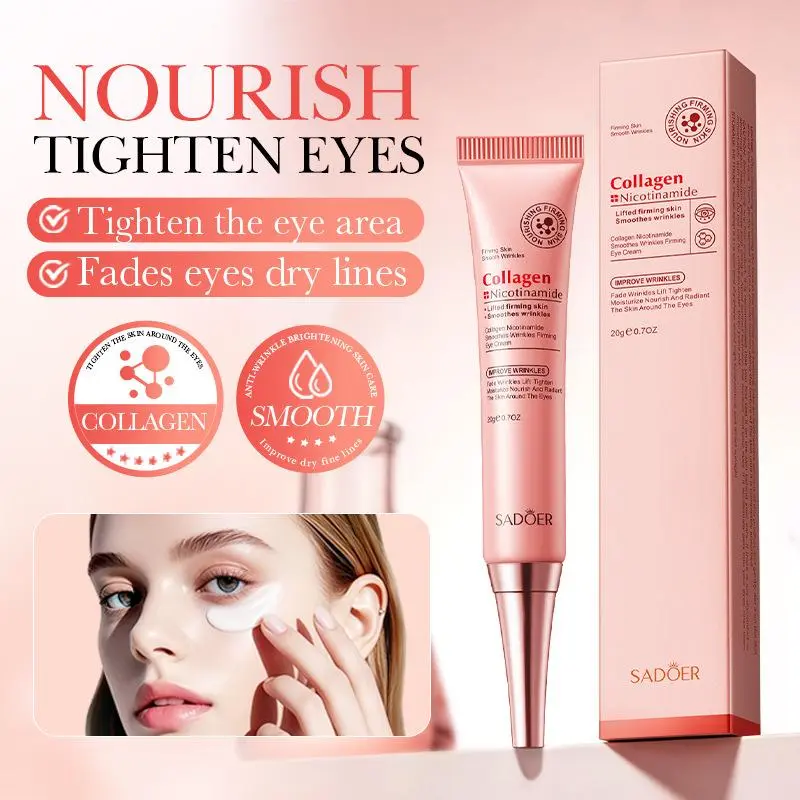 SADOER Collagen & Niacinamide Anti-Wrinkle & Firming Eye Cream — Overnight Repair Eye Serum