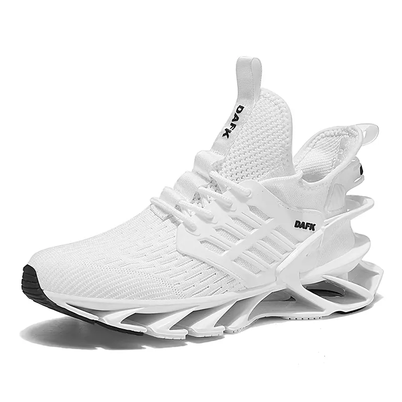 Men's casual sneakers, featuring flyknit fabric, height-increasing design, and durable outsole, are essential for travel, outdoor activities, and running;