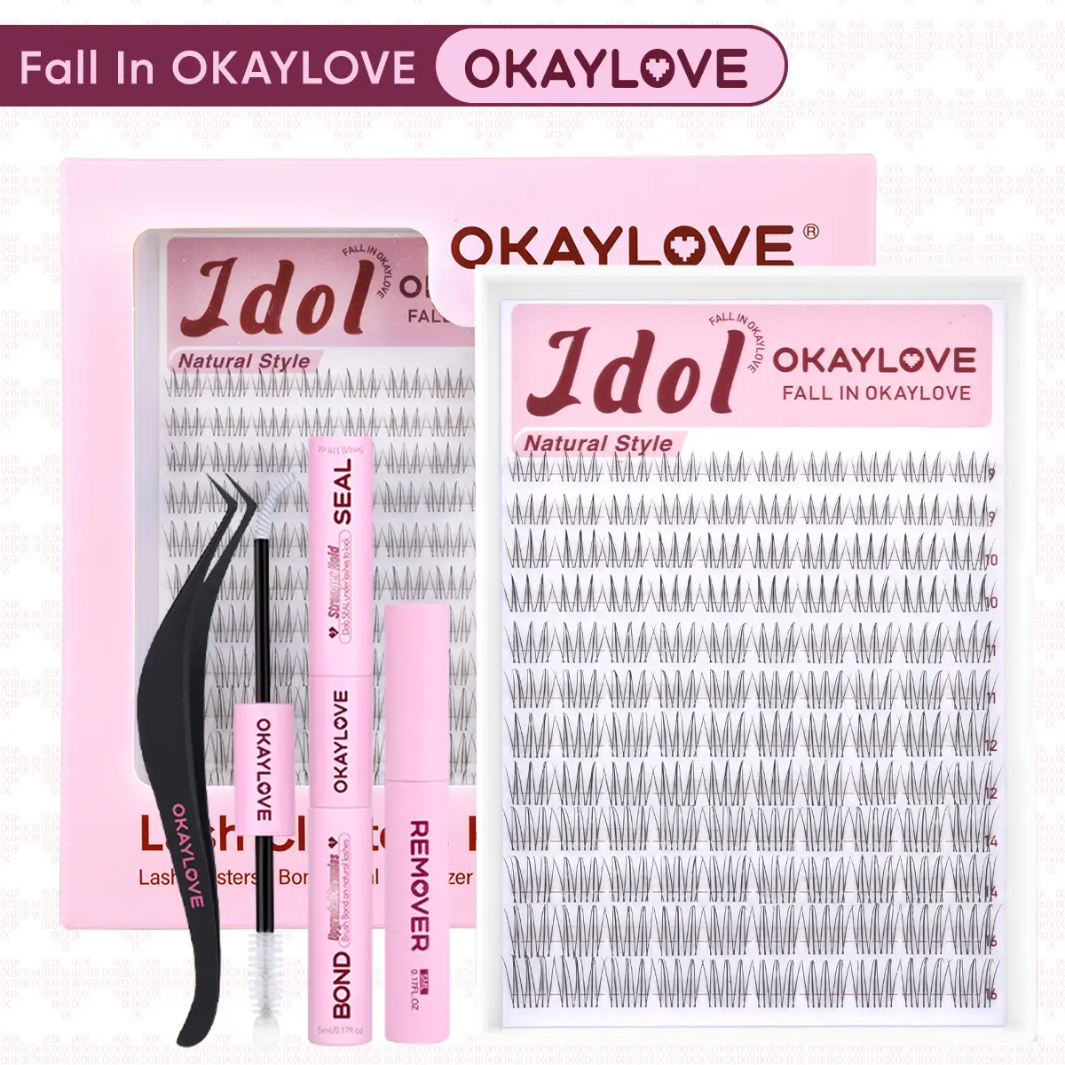 OKAYLOVE Idol Lash Clusters Kit | D Curl Wispy Lash Extension Kit | Look Like Real Lashes DIY Eyelash at Home for Natural Makeup Girl Gifts #backtoschool #sohochic