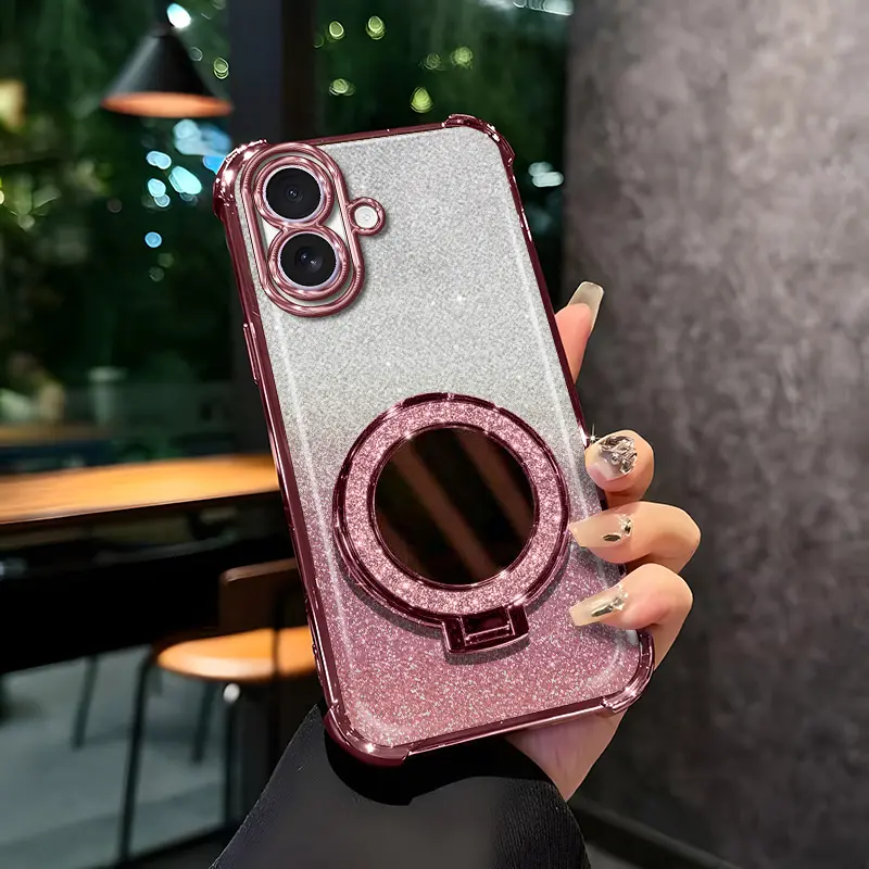 YM99 Smartphone Casing for iPhone 17 - Handheld High-End Phone Case with Built-In Mirror, Stand Function, Practical Style, Free Shipping, Device Protection