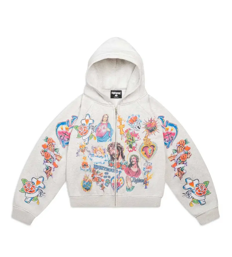 righteous パーカー Lサイズ グレー righteous zip up hoodie - TikTok Shop