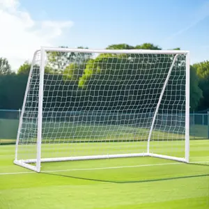 AnswerE Durable Full-Size Soccer Goal Weatherproof UPVC Frame with Stability Kit, Easy Setup & Storage 8FT/10FT/12FT