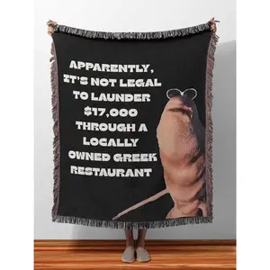 Marcus The Worm Woven Blanket, Silly Meme Tapestry Decor, Decorative Marcus Merch, Goofy Bedroom Bedspread, Funny Queen Sized Throw Blanket