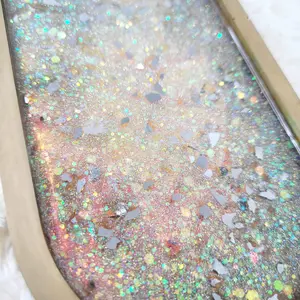 Gold Glitter and Glass Trinket Tray
